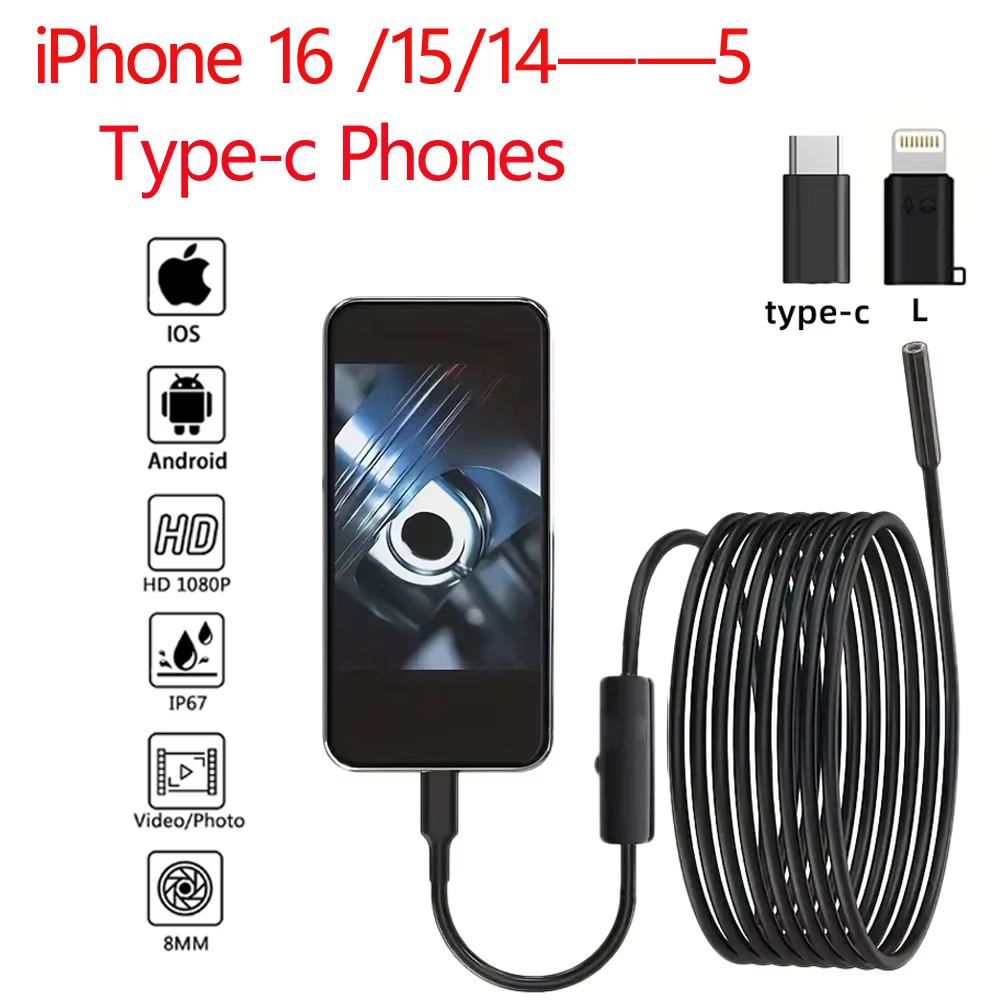 HD 960P Industrial Endoscope Camera with Flexible Probe