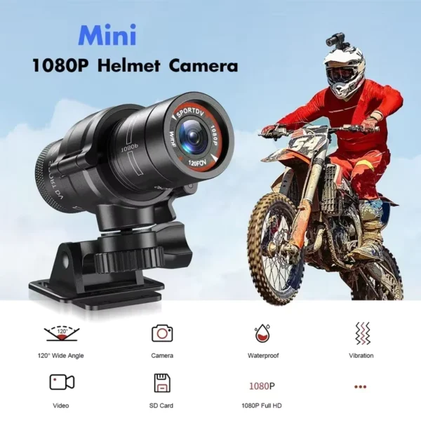 F9 Sport 1080P Waterproof Bike & Helmet Camera