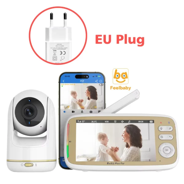 5" Wireless Baby Monitor with 3X Zoom PTZ Camera
