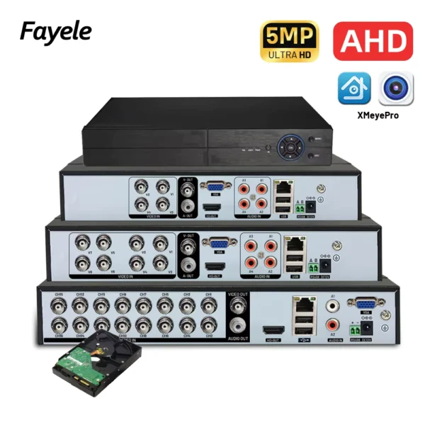 Fayele 5MP 6in1 Hybrid DVR 4/8/16CH with HDD Option