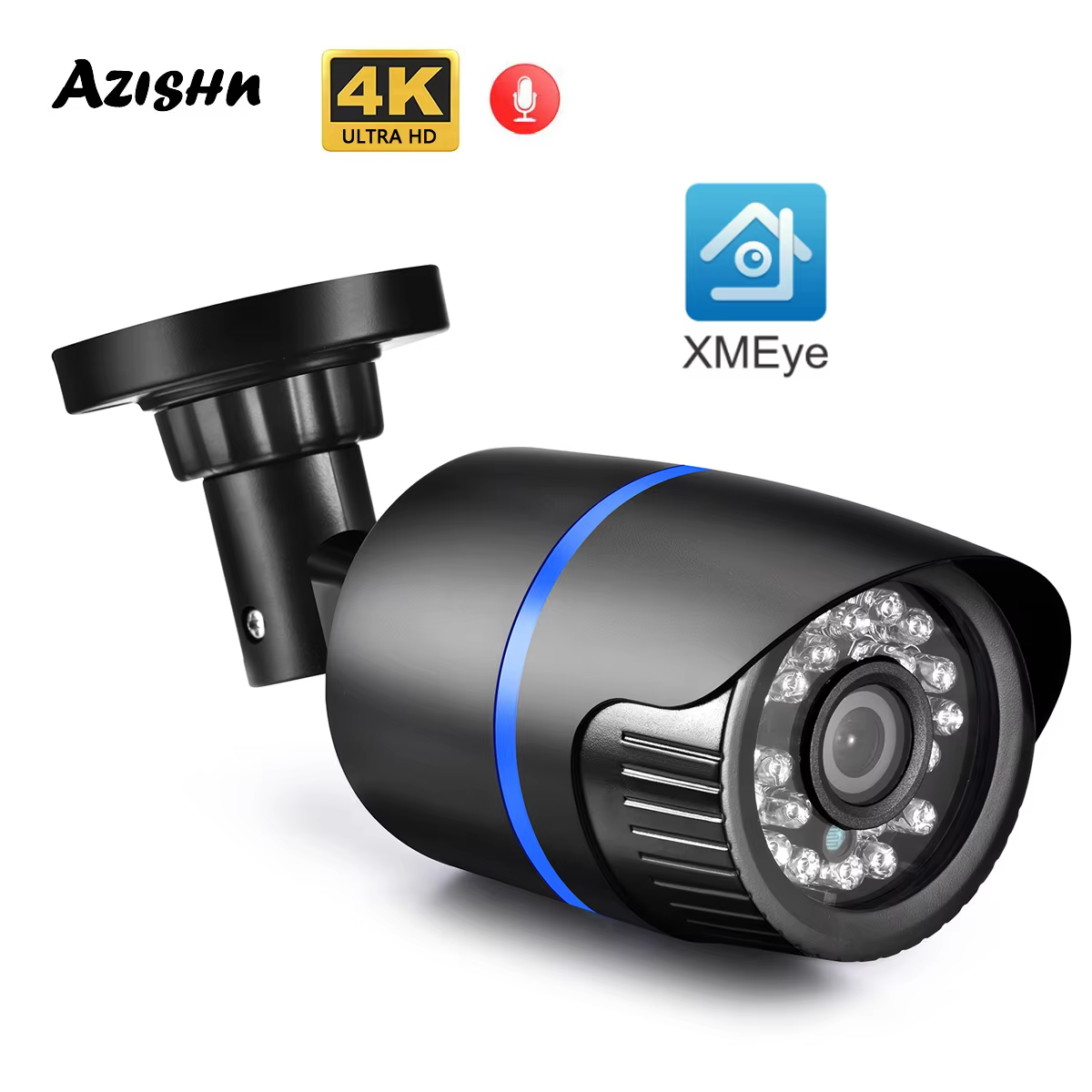 AZISHN 5MP Outdoor IP Bullet Camera POE Waterproof