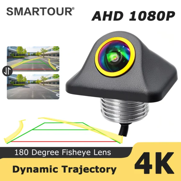 Fisheye 1080P AHD Reverse Backup Camera with Steering Lines
