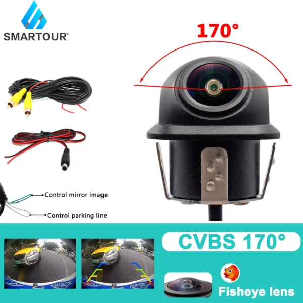 Smartour 4K HD 180° Fisheye Rear View Camera with Night Vision