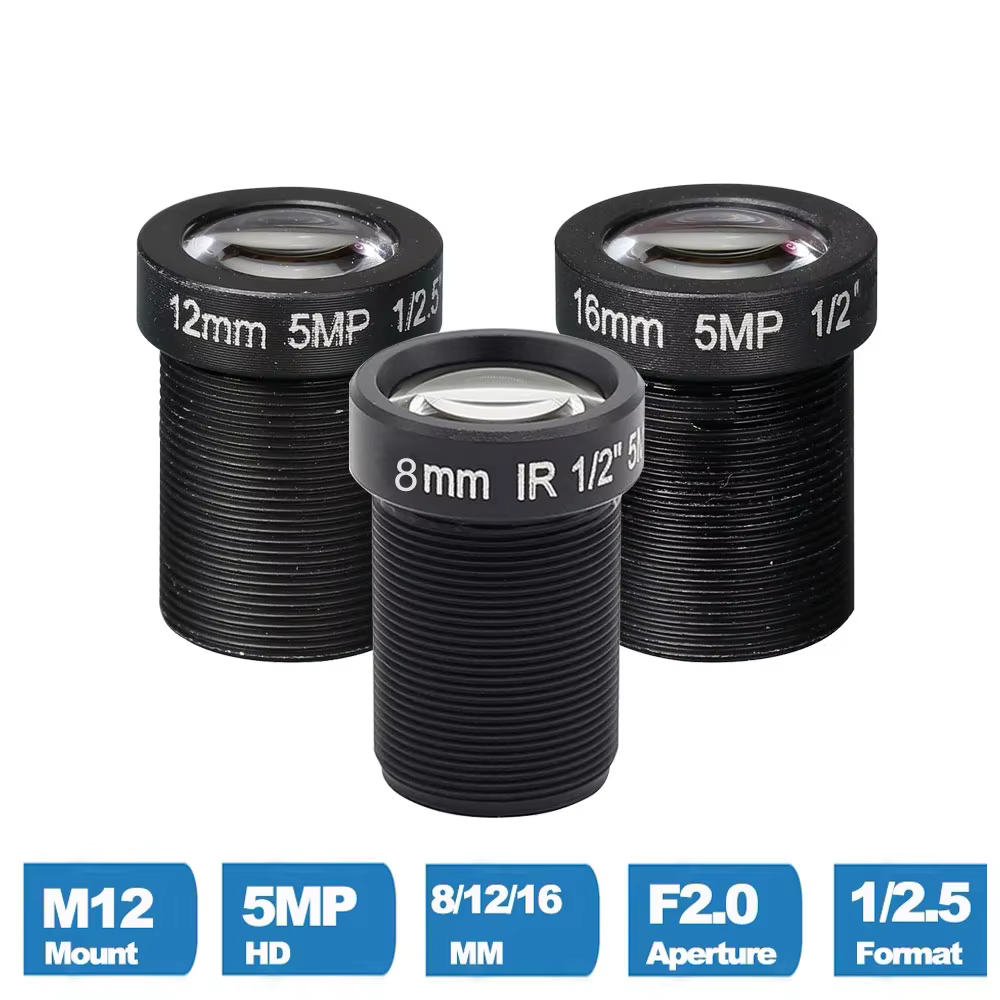 HD 5MP CCTV Lens 8mm 12mm 16mm M12 Mount IR Board