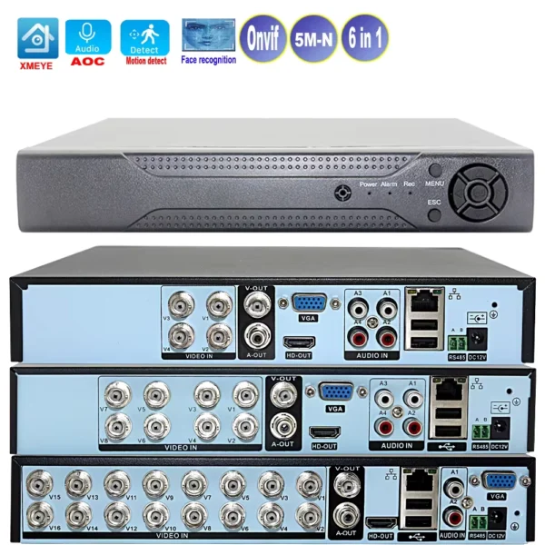 Xmeye Smart DVR NVR 4/8/16 Channels 5MP-N 1080P Surveillance