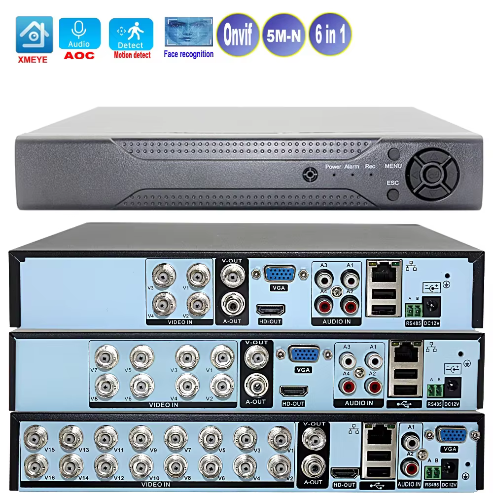 Xmeye Smart DVR NVR 4/8/16 Channels 5MP-N 1080P Surveillance