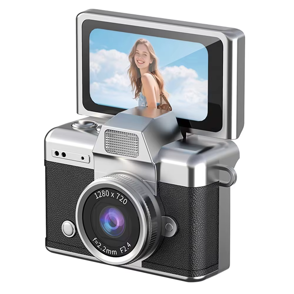Mini Keychain Camera with 1.47-Inch Flip HD Screen