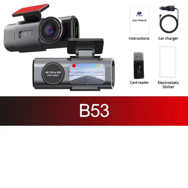 ACCEO 4K Dual-Lens Car DVR with GPS and Night Vision