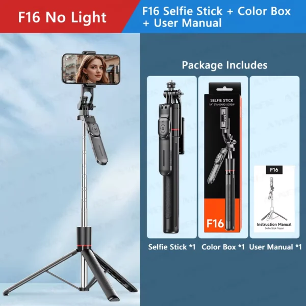 F16 Selfie Stick Tripod with 1708mm Stainless Steel Pole
