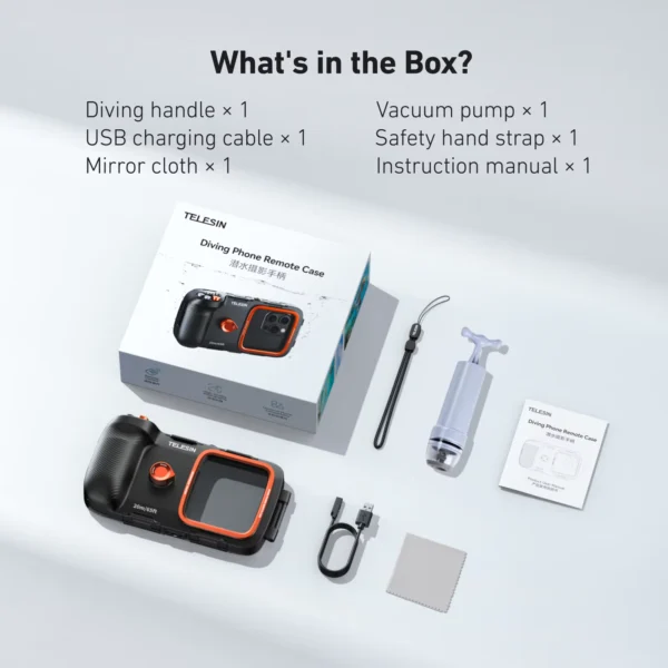 TELESIN Waterproof Diving Phone Case with Grip & Remote
