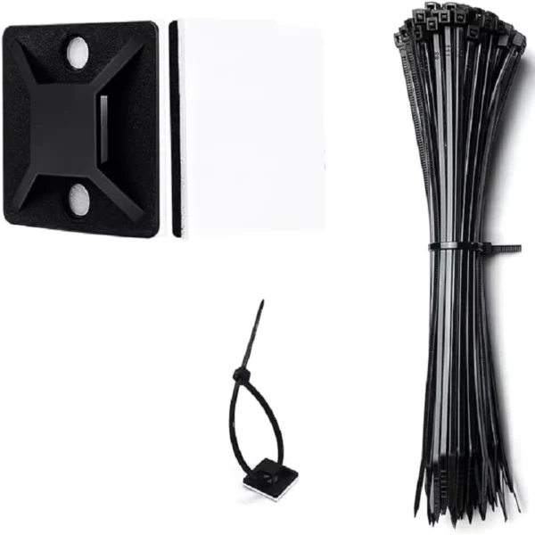 160pcs Self-Adhesive Zip Tie Mounts for Cable Organization