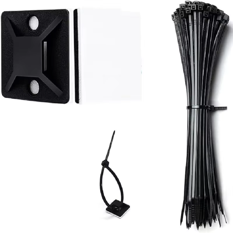 160pcs Self-Adhesive Zip Tie Mounts for Cable Organization
