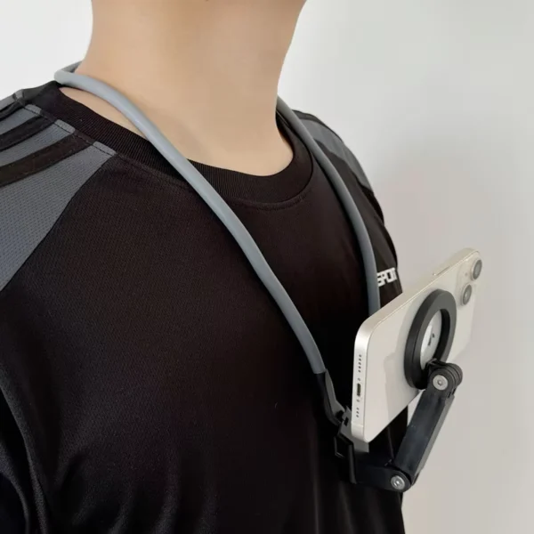 Magnetic Neck Phone Holder with Tripod & Adjustable Arms