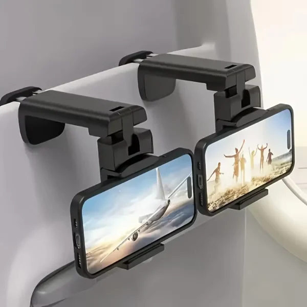 Portable Foldable Airplane Phone Holder with Rotatable Clip