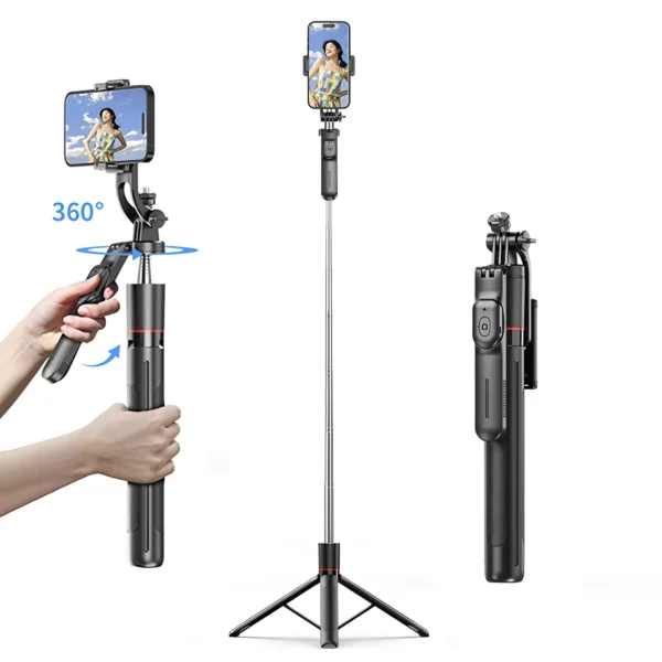 67in F16 Extendable Bluetooth Selfie Stick Tripod Wireless Phone Holder