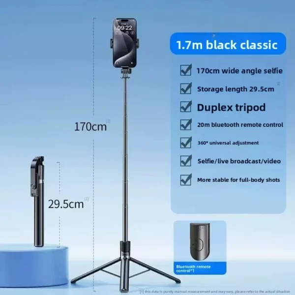 Lightweight Aluminum Alloy Mobile Phone Tripod with 360° Rotation