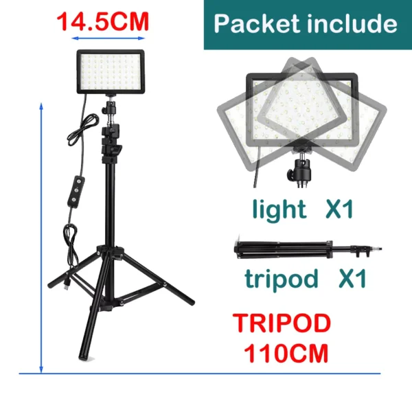 LED Video Light Kit with Tripod & 4 Color Filters