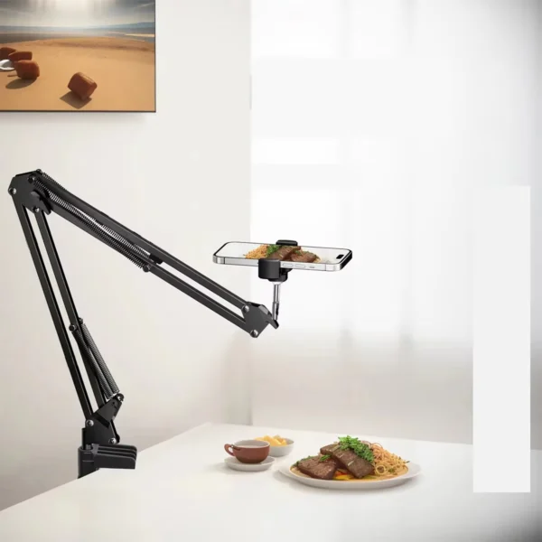 Professional Mobile Phone Live Stand with Overhead Lighting