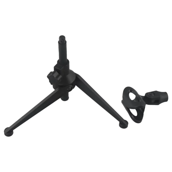 Adjustable Compact Desktop Tripod Mic Stand with Clip Holder