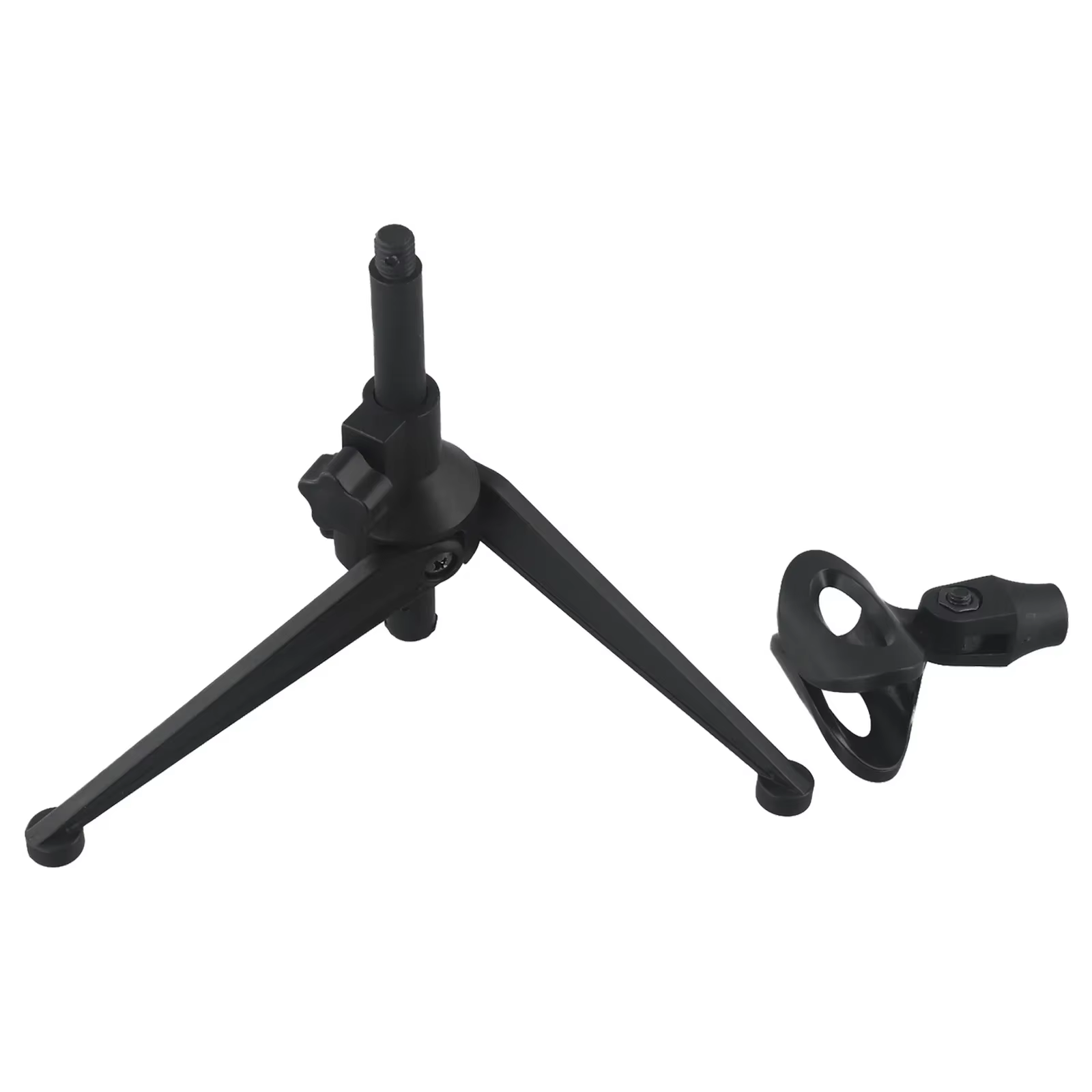 Adjustable Compact Desktop Tripod Mic Stand with Clip Holder