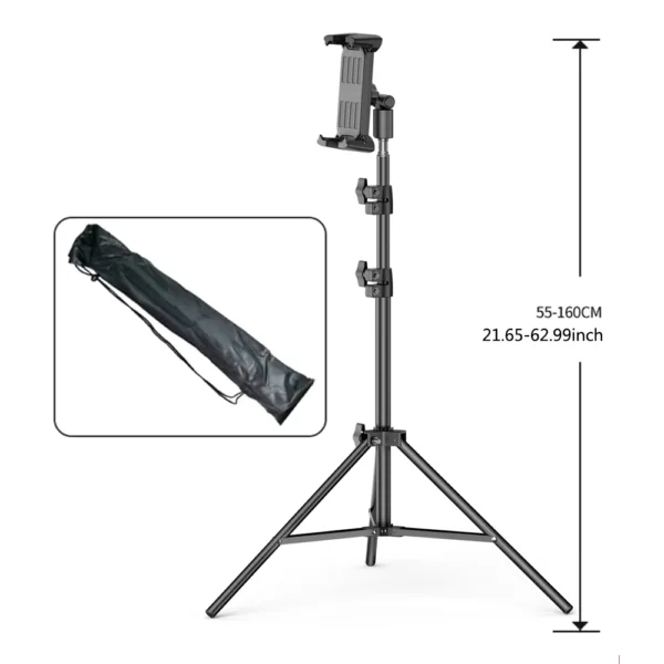 Adjustable Tripod Floor Tablet Stand for 4-13 Inch Devices