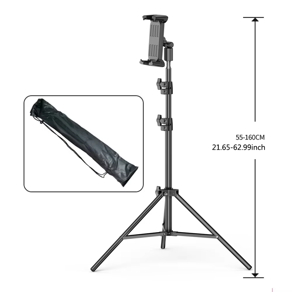 Adjustable Tripod Floor Tablet Stand for 4-13 Inch Devices