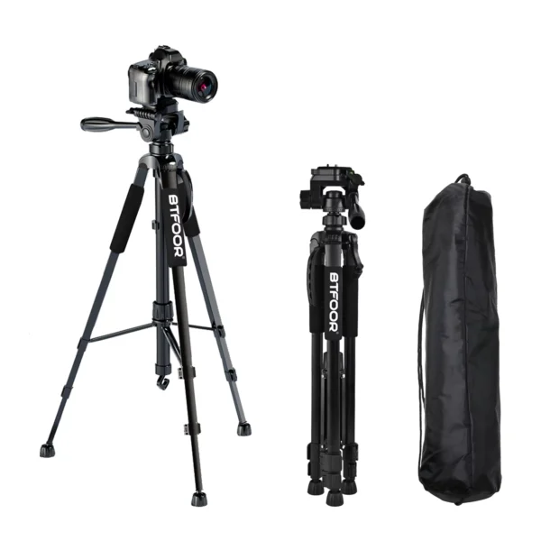 BTFOOR 55'' Aluminum Travel Tripod with Quick Release Mount