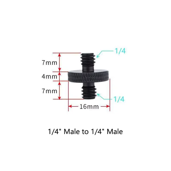 1/4" Male to Male Tripod Screw Adapter for Cameras