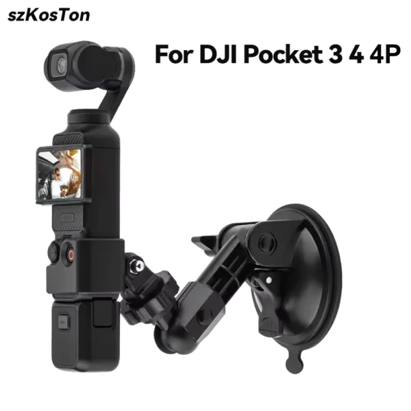 Car Suction Cup Mount for DJI Osmo Pocket 3 & 4 Cameras