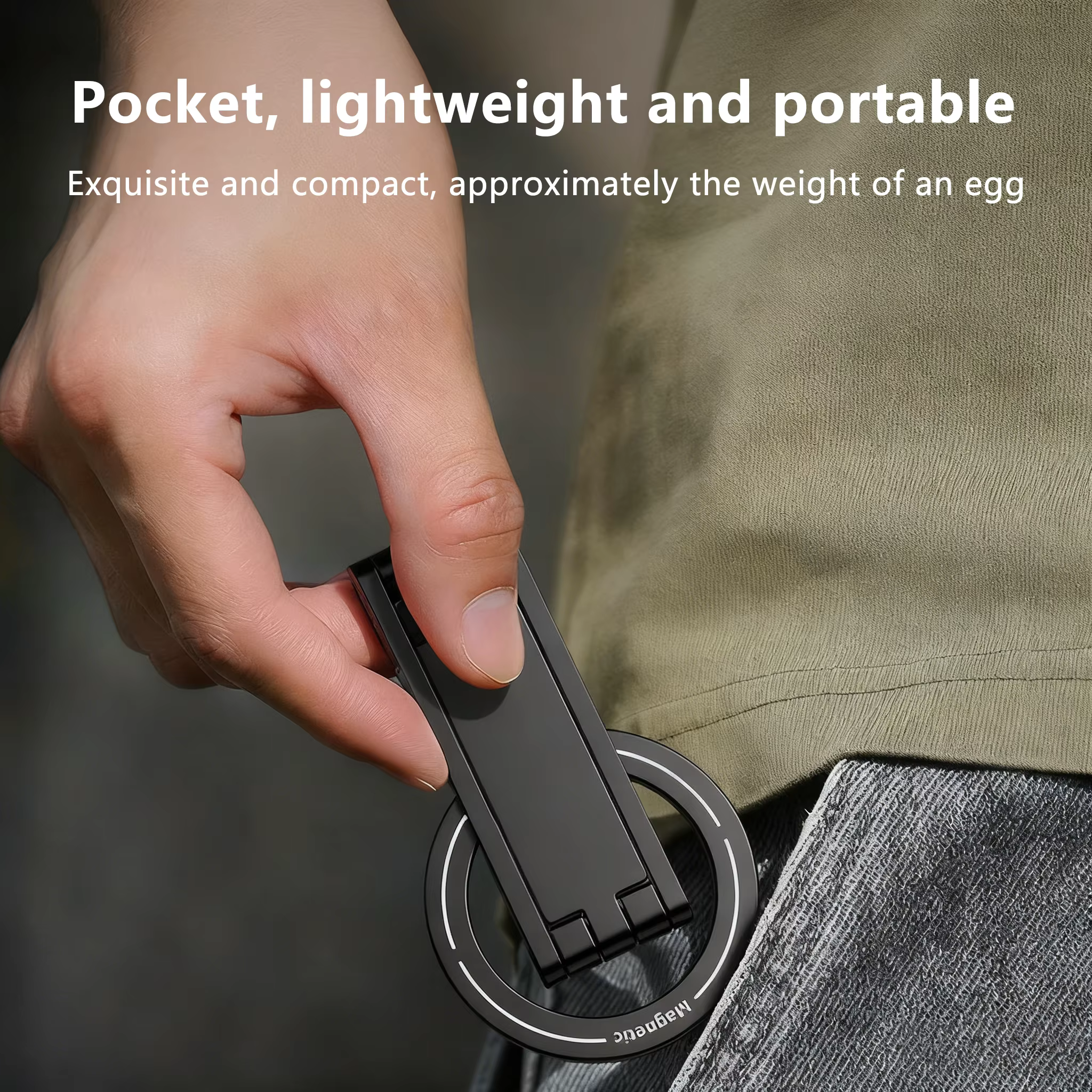Foldable Magnetic Aluminum Phone Tripod Stand with 360° Rotation