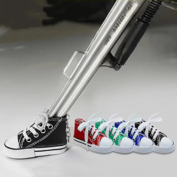 Mini Canvas Motorcycle Kickstand Shoe Keychain Accessory