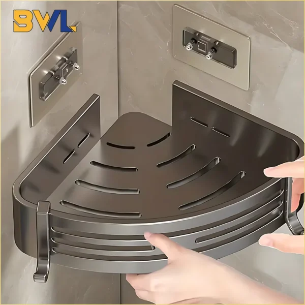 Aluminum Alloy Punch-free Wall-mounted Corner Shelf
