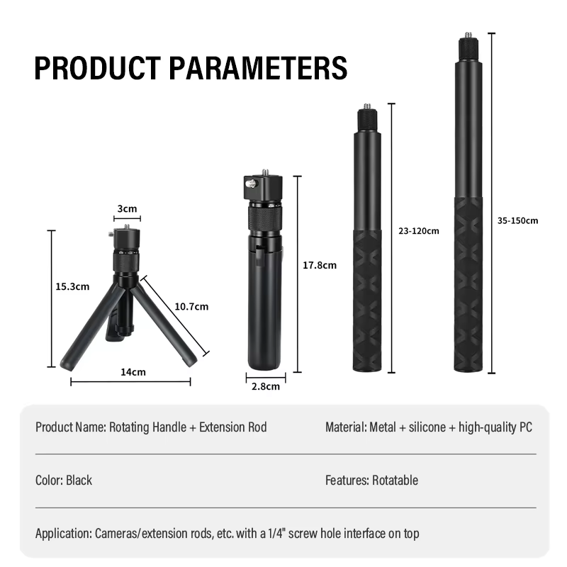 1.2m 1.5m Carbon Fiber Invisible Selfie Stick for Insta360 X5 X4 X3 DJI Osmo