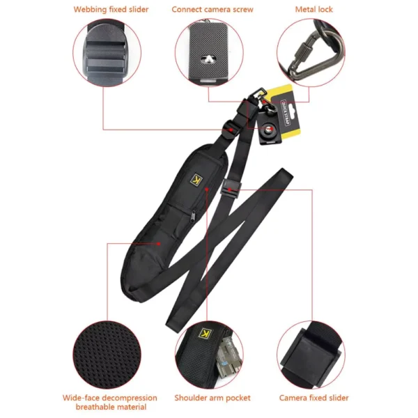 Portable Crossbody Shoulder Camera Strap for DSLR Cameras