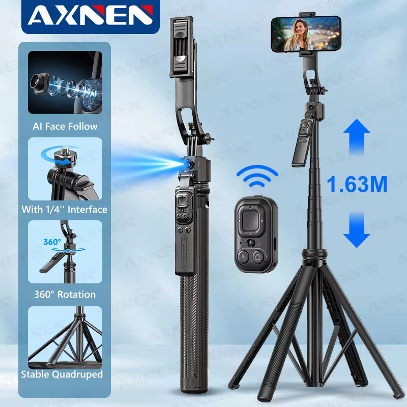 AXNEN C17 64in Selfie Stick Tripod with AI Face Tracking
