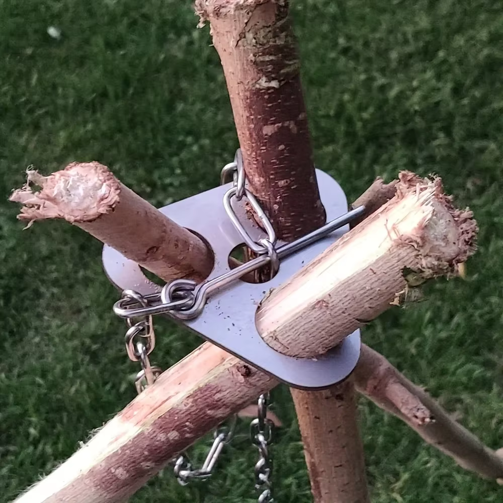 Portable Stainless Steel Camping BBQ Tripod Hanging Rack