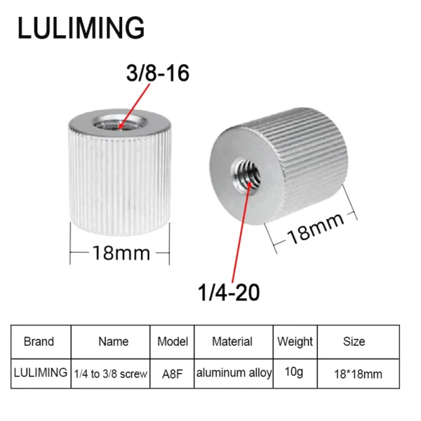 1/4 to 3/8 Camera Screw Adapter for Photography Gear