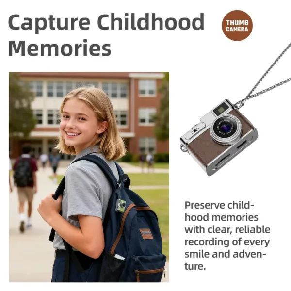 1080P HD Retro Mini Keychain Camera for Travel VLOG