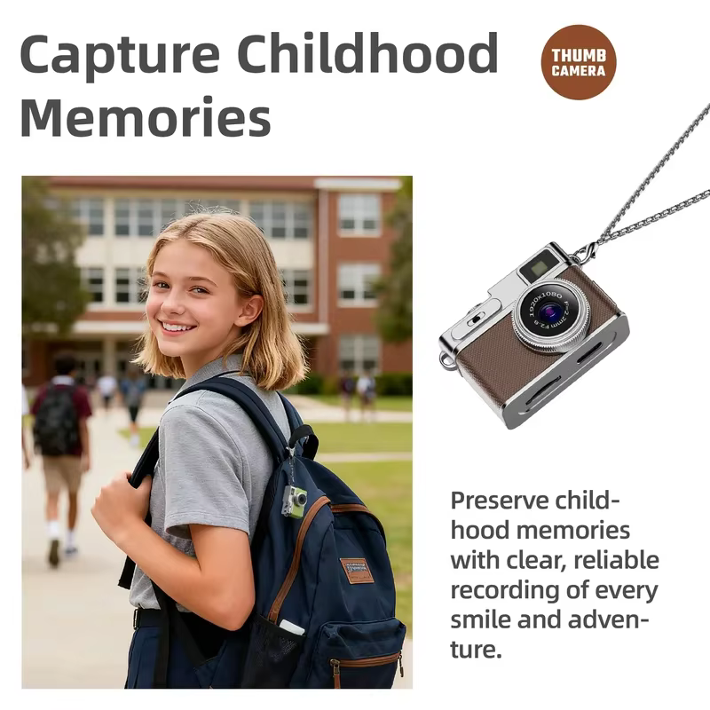 1080P HD Retro Mini Keychain Camera for Travel VLOG