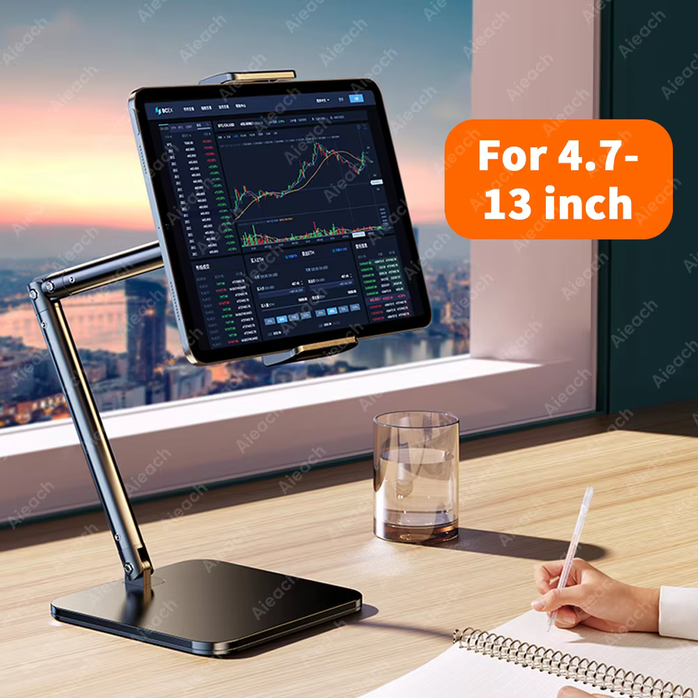 Adjustable 15in Flexible Metal Tablet & Phone Stand