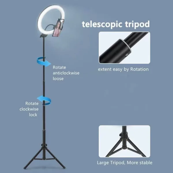 26 33cm Dimmable USB LED Ring Light with Tripod Stand