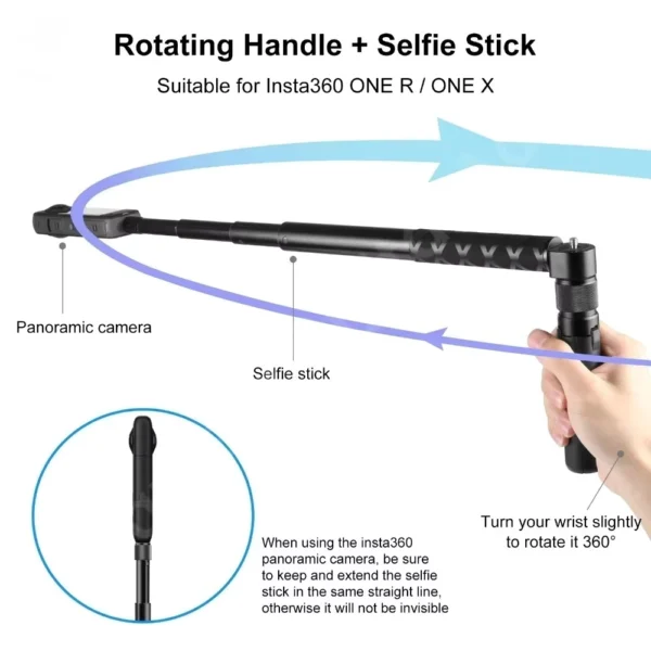 Bullet Time Handle Foldable Tripod 360° Rotation 1/4 Screw