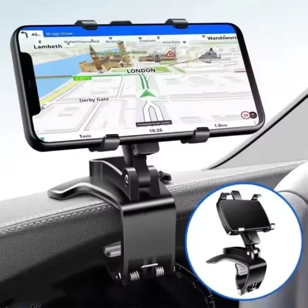 Universal Car Phone Holder with 180° Rotation for Smartphones & GPS