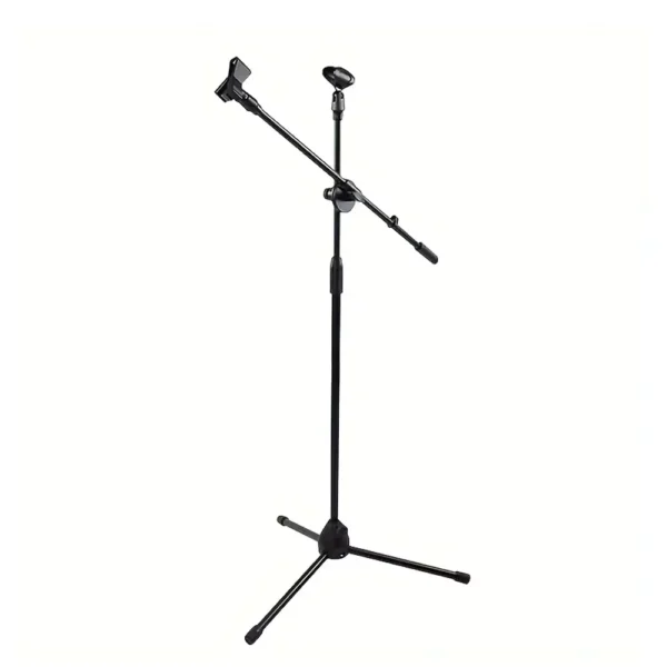 Adjustable Boom Microphone Stand with Dual Clip Holders