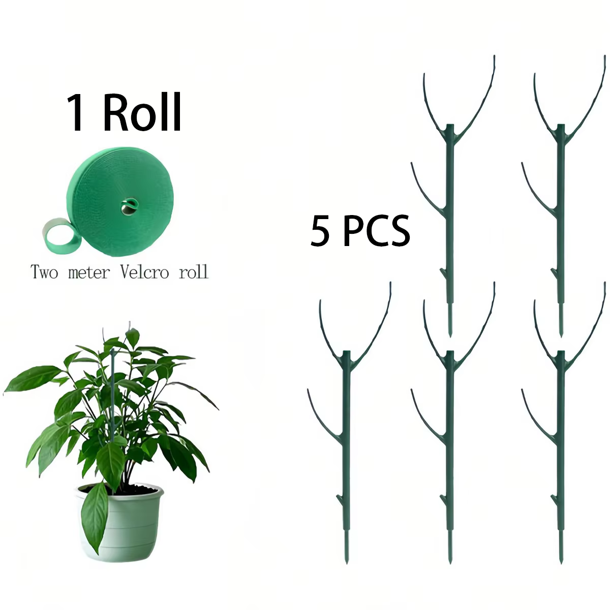 6 PCS Durable Plastic Monstera Plant Support Stakes