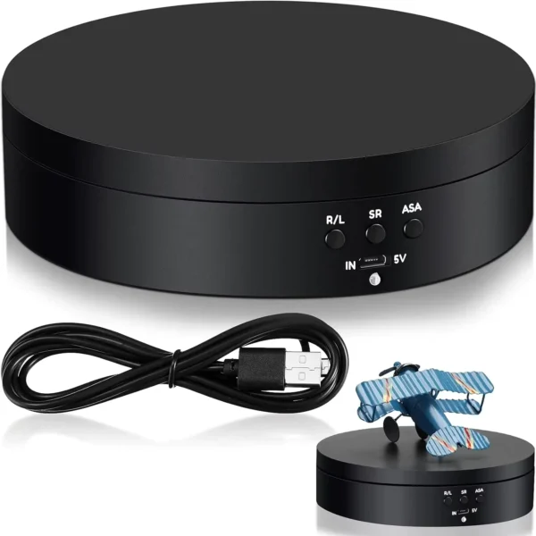360° Motorized Rotating Turntable Display Stand with USB Power