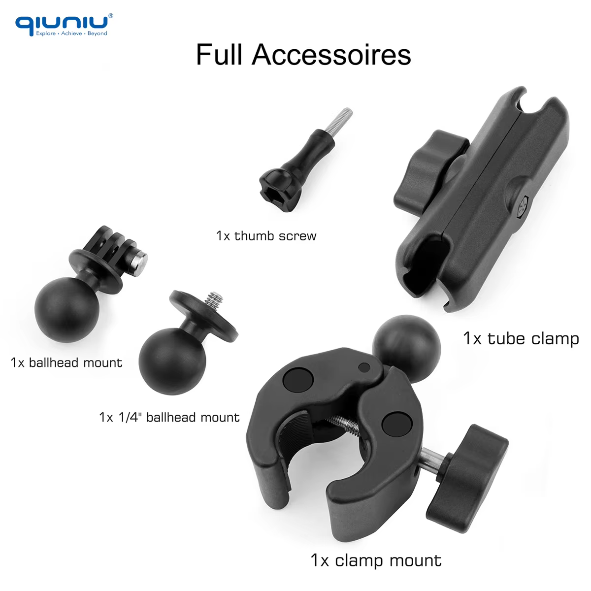 Universal Camera Clamp Mount with Dual 360° Ball Heads