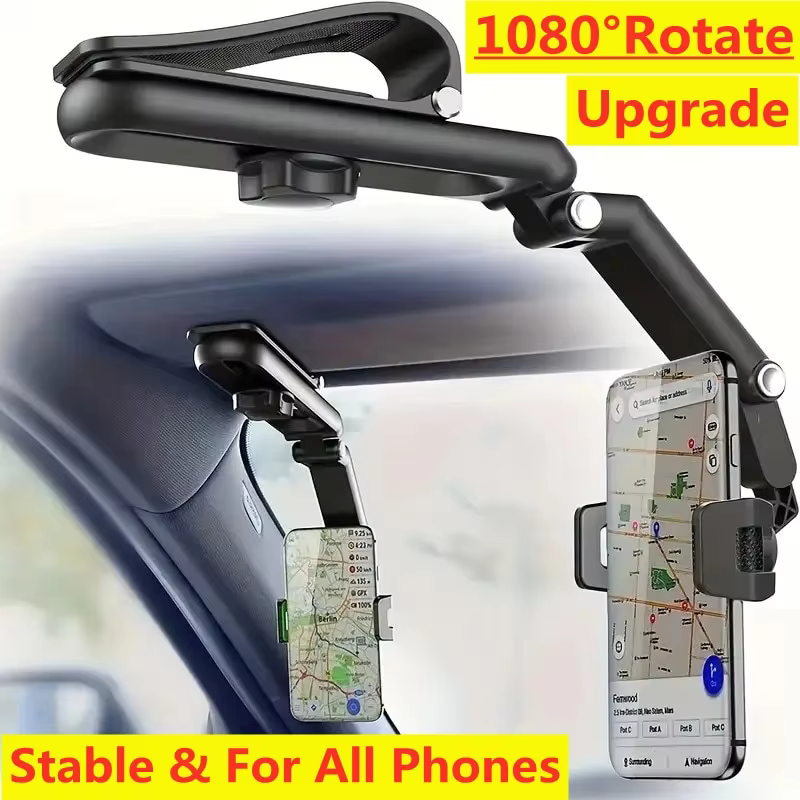 1080° Rotating Sun Visor Car Phone Holder Mount