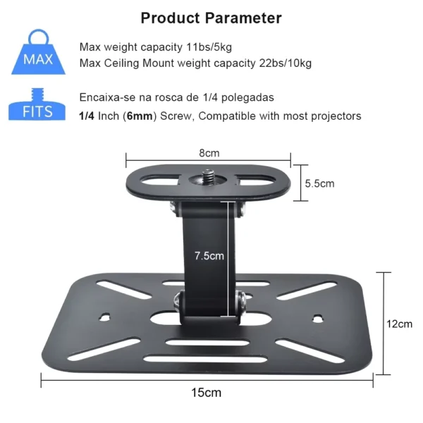 Universal Adjustable Projector Bracket Stand for Desktop and Wall