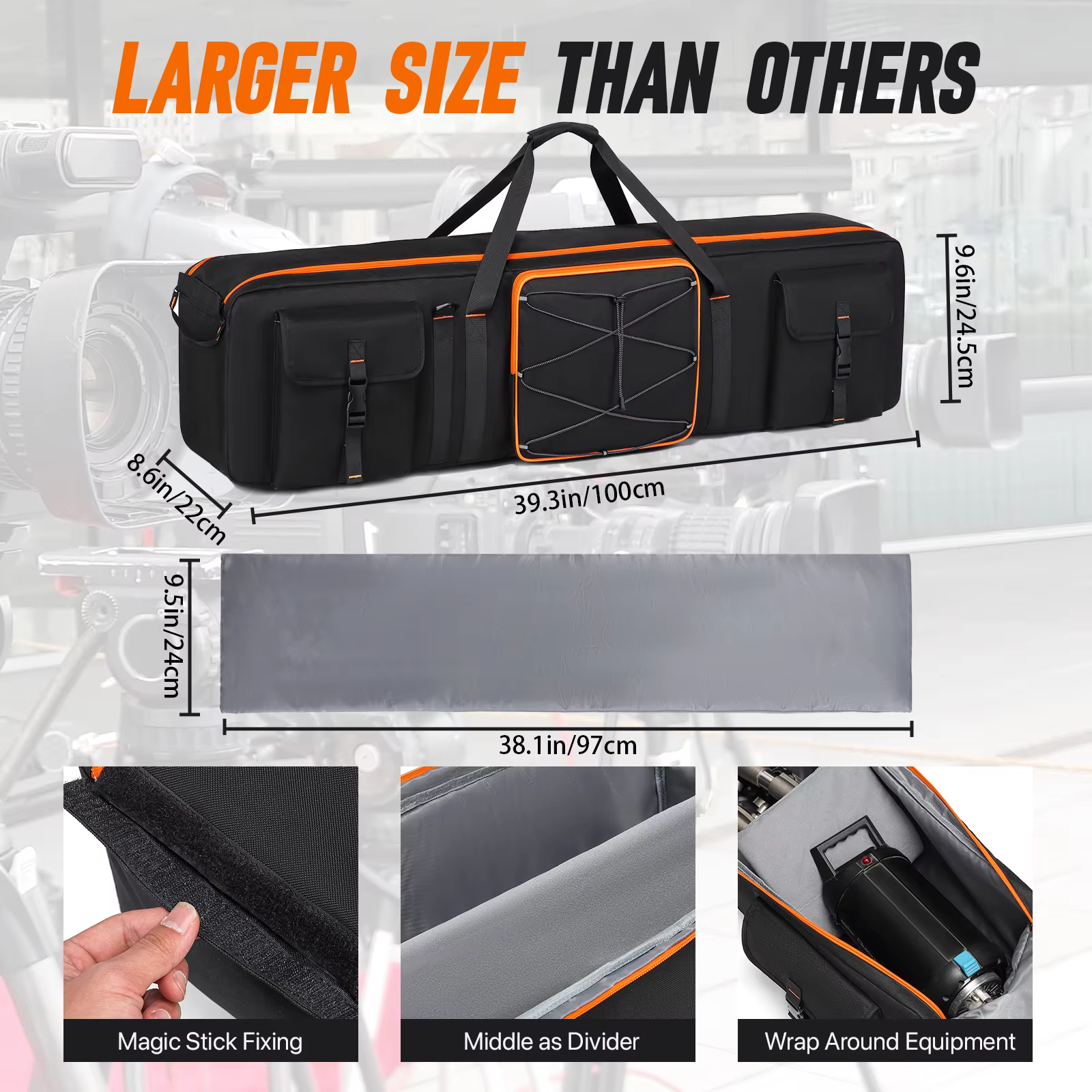 126cm Padded Polyester Tripod Carry Bag for Photography